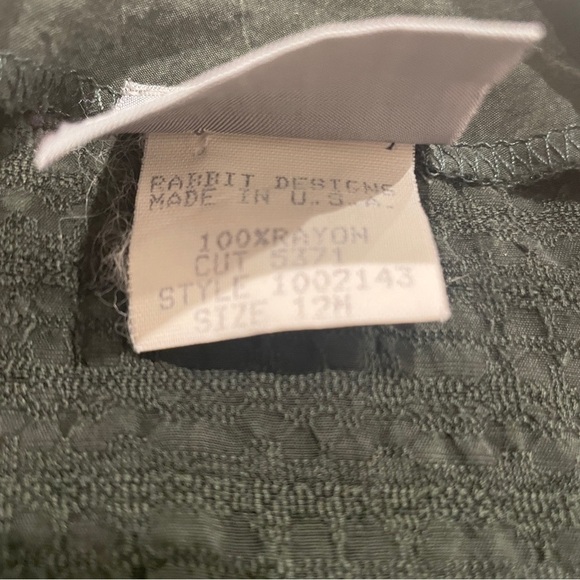 Rabbit Rabbit Rabbit Vintage Dark Green Button Down Shirt 12 Medium Cottagecore - Picture 14 of 15